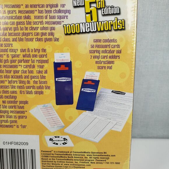 PASSWORD Endless Games 2008 Quick Picks 5th Edition -- New in Box - Picture 8 of 12